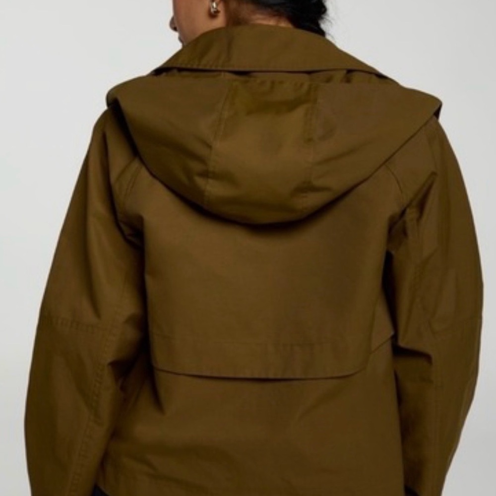 CALIA Women's Crop Trench Jacket - Dark Khaki Olive - Picture 4 of 8